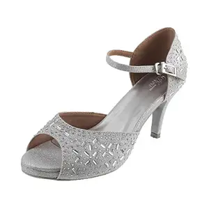 Mochi Women Silver Synthetic Women Sandals (54-4141-27-36) Size (3 UK/India (36EU))