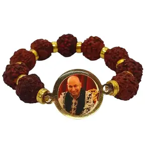 CraftsCart Rudraksha Jai Guruji Bracelet 199 | Guruji bracelets | Guru Ji Bracelets | Guruji Swaroop Bracelets | Guruji Blessings Bracelets for Men/Women Black