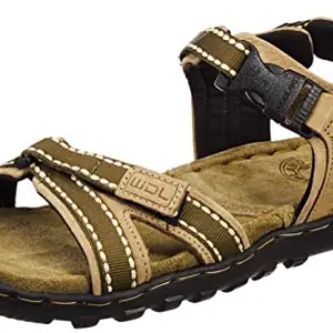 Woodland Men's Khaki Leather Sandal-8 UK (42 EU) (GD 2665117)