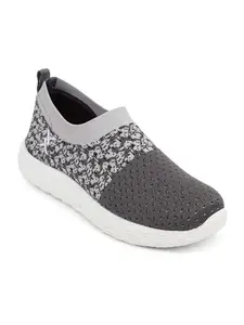 Carlton London Women Grey Comfortable Slip On Snakeer with Heels, for for Casual, Walking & Daily Use (39)