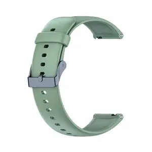 22MM Classic Silicone Watch Strap Compatible With PEBBLE REVO/ZEN PRO/ONEPLUS WATCH/PORTRONICS KRONOS Y1/ PROBUS P15/ TICWATCH PRO/ZEBRONICS ZEB-FIT4220CH/ MOTO360 GEN2 46MM/ GOQII (PINE GREEN)