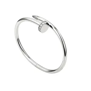 MYKI Pearl-hued Amazing Diamond Rosegold plated Kada Bracelet For Women & Girls