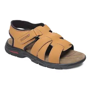Red Chief Genuine Leather Casual Sandal And Floaters For Men's|| For Daily Use Outdoor Indoor Formal Office Home Ethnic Casual Wear || Sandal is Light, Flexible, Strong, and wear-Resistant, Non-Slip.