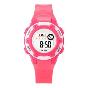 Time Up Digital Sunflower Design Dial Alarm,Stopwatch,Night Light & Waterproof Watch for Small Boys & Girls (Age:3-10 Years)-DET03L-X (Pink)