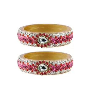 MAYA FASHION Cream stone Stud Acrylic-Brass Bangle Elegant Extra Large Size Bangle | Perfect Fit for Plus Size banglesTrendy and Comfortable Fit for woman and girls | (Sku-ban4631)