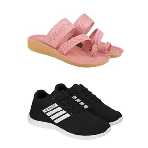ZENWEAR Extra Soft Classic Casual wear with Flexibility Technology Sandal Combo for Women's/Girl's(6142+1708)(4) Multicolor