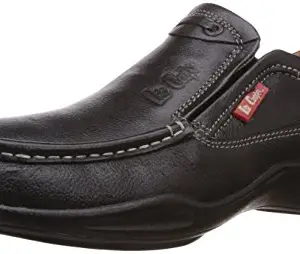 Lee Cooper Men's Black Leather Boat Shoes - 6 UK