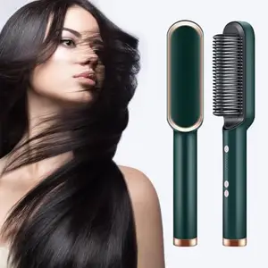 TLBS Hair Straightener, Hair Straightener Comb for Women & Men, Hair Styler, Straightener Machine Brush/PTC Heating Electric Straightener with 5 Temperature Rain Clean