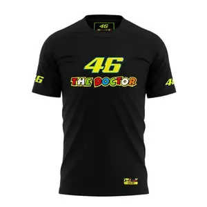 streetsoul moto apparels Valentino Rossi 46 Printed Cotton Tshirt (Medium) Black