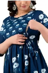 Naarika Women’s Rayon Printed Maternity & Feeding Kurti with Concealed Zippers (NAK)