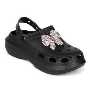 CASSIEY Women's Slip On Clogs Sandals Black- 6 UK