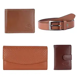Leather Junction 4 in 1 Men's Wallet, Women's Wallet, Belt & Card Holder Combo Set (145012335054307219)
