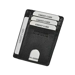 DUO DUFFEL RFID Protected Men Genuine Slim Leather Card Holder (Black)