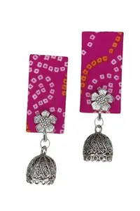 Jewellery, Fabric Jumki, Navratri Earrings, Studs, Handmade Oxidised Jumka For Women & Girls, Festival Collection
