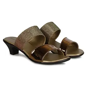 TWINSSHOE Women Dual Strap Block Heel Fashion Slip-on Sandals