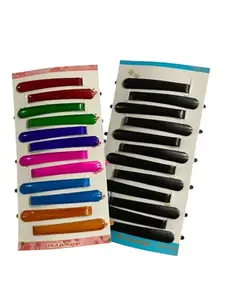 Prezentoz Premium Sagar Matte Black & Multi-Colored Barrette Hair Pins for Women/Girls – Pack of 24 Metal Hair Clips | Sturdy & Firm Grip Hair Pins for Daily Use & Styling