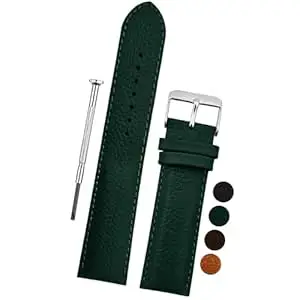 DBLACK ''PICA'' Genuine Leather Watch Strap, Pebble Design Pattern Watch Band // For 20mm, 22mm, or 24mm Watch Belt (Choose Your Size & Color)