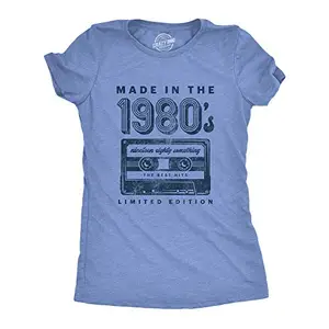 HAMERCOP Womens Made in The 1980s Tshirt Funny Retro Cassette Tape Music Graphic Tee