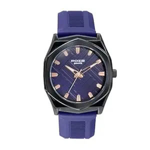 Sonata Poze 8 Quartz Analog with D.Blue Dial D. Blue Silicon Strap Watch for Men - SP70107NP01W
