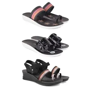 Women's Comfortable Sandal,Casual Lightweight Sandal for Everyday Wear for women'sREP-(COMBO-3)-1992-1989-1960-7
