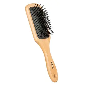 Ankita Wooden Paddle Hair Brush with Nylon Bristle & Cushion|Hair Brush with Strong and Flexible Soft Bristles|For Grooming, Straightening, Smoothing, Detangling Hair,Ideal for Men&Women (A19)