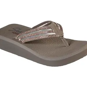 Skechers Women's Vinyasa-Sugar Pie Tpe Flip Flop-8 Kids Uk (31617-Tpe), Beige