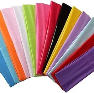 Majik Soft Fabric Non Slip Sport Hair Bands Hair Warp for Daily Workout Yoga Running Sports Women and Men Set of 6 (Colour Send Will Be Randomly) Pack of 1