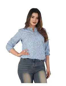 Women Stylish top for Women and Girls Flower_Mandarin_Crepe_top-