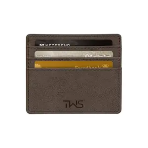 The Wallet Store Minimalistic Suede Leather Cardholder (Brown)