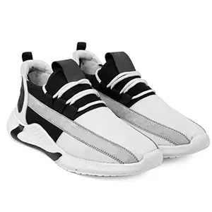fasczo- Casual Walking Comfortable Sports Running Shoes for Men White