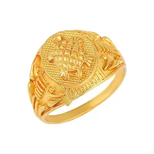 Zumrut� Gold Plated Tortoise Turtle Vastu Feng Shui Kachua Good Luck Charm Fashion Free Size Finger Ring for Men/Boys