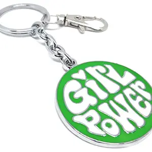 Aura Imported Full Metal Girl Power Key Ring Key Chain for Girls Women Wife Girlfriend Sister Mom Mother Aunt (Green)