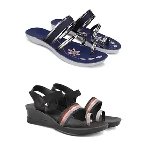 Stylish Heeled Sandals for Women/Comfortable & Lightweight, Daily Wear S_(Combo 2)-1945-1960-5