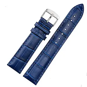 Ewatchaccessories 24mm Genuine Leather Watch Band Strap Fits U-BOAT 48MM Blue Pin Buckle