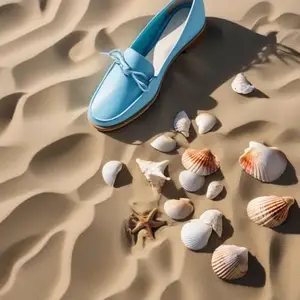 Women's Light Blue Leather Loafers, Bow Detail, Casual Slip-On Shoes