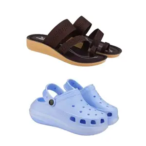 ZENWEAR Extra Soft Classic Casual wear with Flexibility Technology Heel Combo for Women's/Girl's(6141+1959)(7) Multicolor