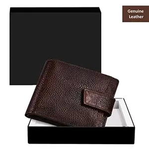 DUQUE Men's EleganceGent Made from Genuine Leather Luxury, Style, and Functionality Combined Wallet (JAC-WL503-Dark Brown)