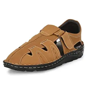 Burwood Men BWD 62 Tan Leather Sandals-6 UK/India (40EU) (BW