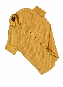 Men's Cotton Blend Regular Fit Full Sleeve Shirt_ Shirt12_Orange_M