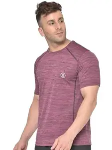 CHKOKKO Men's Polyester Regular Fit Round Neck Regular Dry Fit Gym Sports T-Shirt
