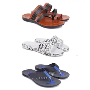 DRACKFOOT Men's Sandals | Lightweight Wear| Stylish & Easy to Wear For Men's GR-SAN-(3-COMBO)-3151-3104-3132-7