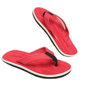 Footexo Men's Slippers – Soft Plush Lining & Durable EVA Sole Material – For Indoor/Outdoor Use | Color RED | Size : 10