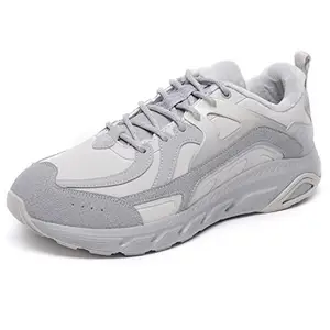 XTEP Men's IP Sole Textile Coated Upper Sports Running Shoes (Grey, Numeric_8_Point_5)