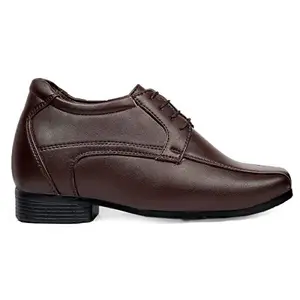 YUVRATO BAXI Men's 3 Inch Hidden Height Increasing Brown Formal Derby, All Occasion Outdoor Shoes..- 8 UK