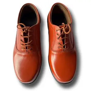 Men’s Pure Leather Police Shoes (UK Footwear Size System, Adult, Men, Numeric, Medium, 8) Brown