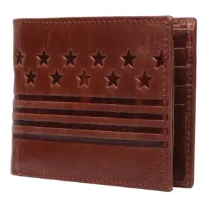 TBLC Men's Genuine Leather Designer Slim Tan Wallet