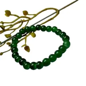 Rare Gems Gallery A1++ Pure Emerald Bracelet पन्ना रत्न ब्रेसलेट Natural & Genuine Panna Bracelet Original Certified Handmade Strectable Hath Ka Bracelets Girls Boys Zamrud Stone Haritmani