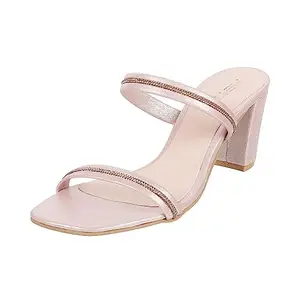 Metro Women Rose Gold Block Heel Fashion Sandal UK/8 EU/41 (35-330)