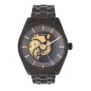 TIMEX Analog Watch for Man with Black Round Dial & Black Stainless Steel Bracelet Band Water Resistant Men's Wrist Watches - TWEG17505