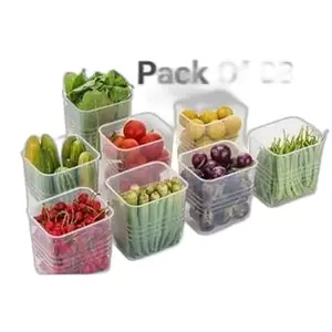 Fridge Door Organiser Set of 8 Fridge Storage Boxes Multipurpose containers for Storage Space-Saving Vegetable Storage Boxes for Fridge Side Door|Design - 1481 for Home and Kitchen